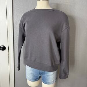 90 Degrees By Reflex Womens Crewneck Pull On SweatShirt, Grey, Large